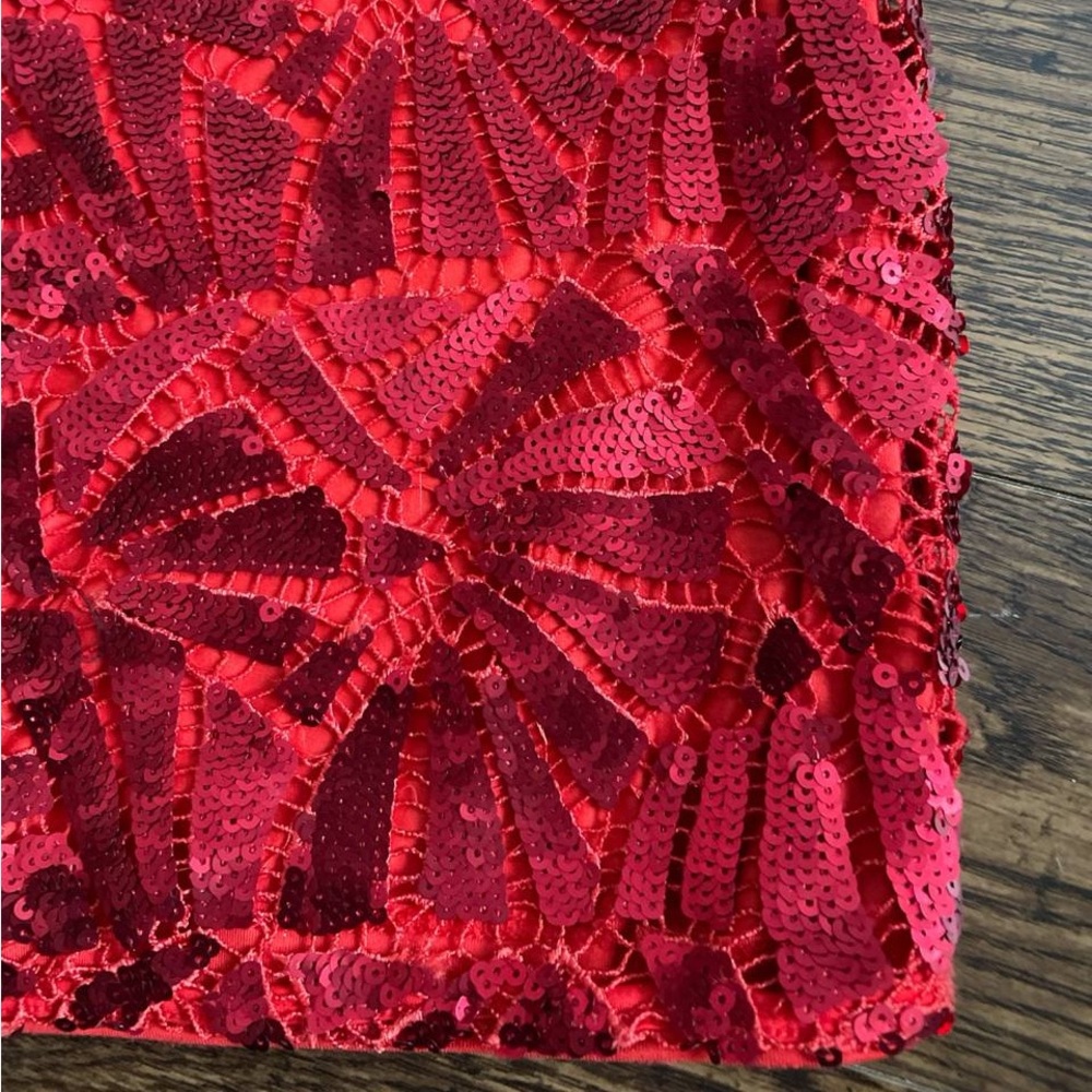 H&M Red Mini Sequin Skirt - Picture 6 of 10